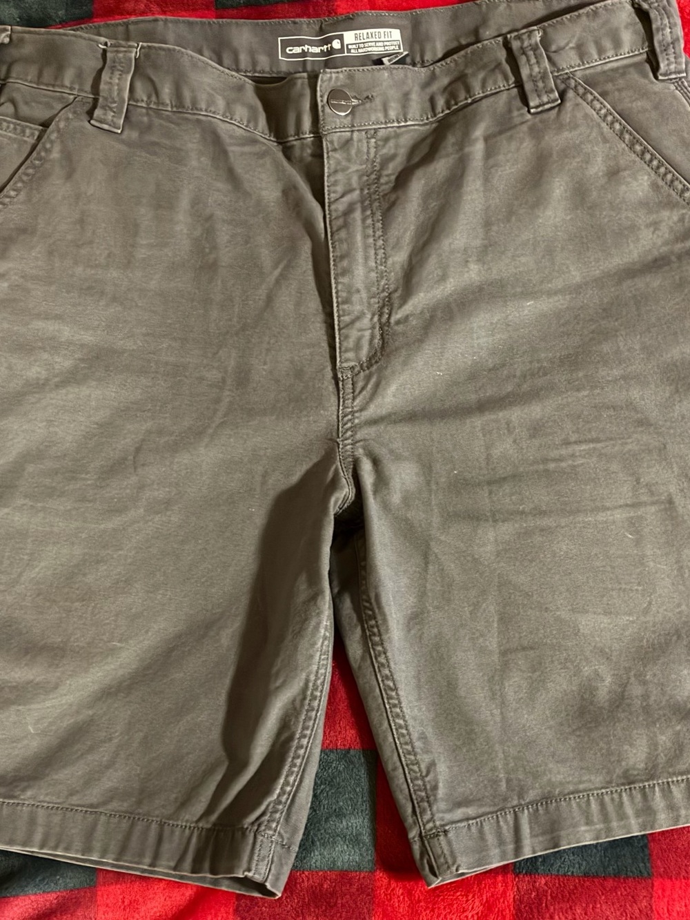 Carhartt Men’s Relaxed Fit Charcoal Gray Flat Front Shorts 38